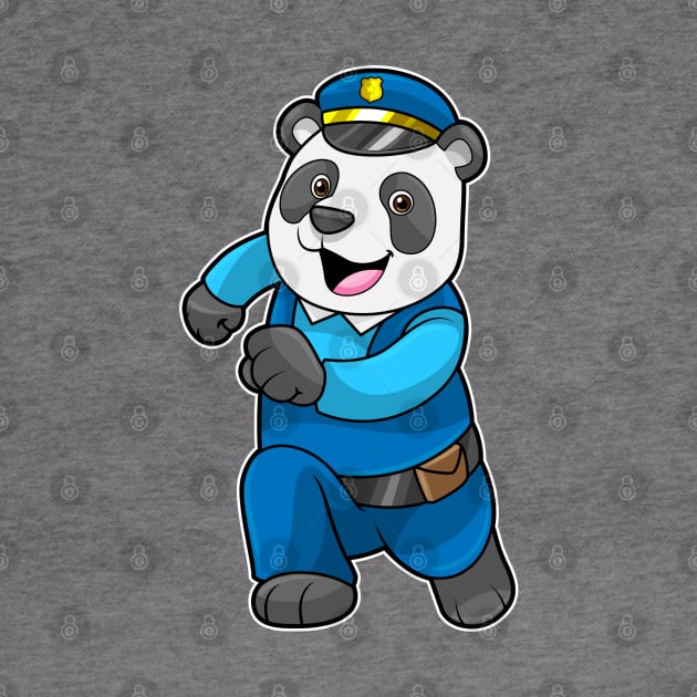 Panda as Police officer with Police hat by Markus Schnabel